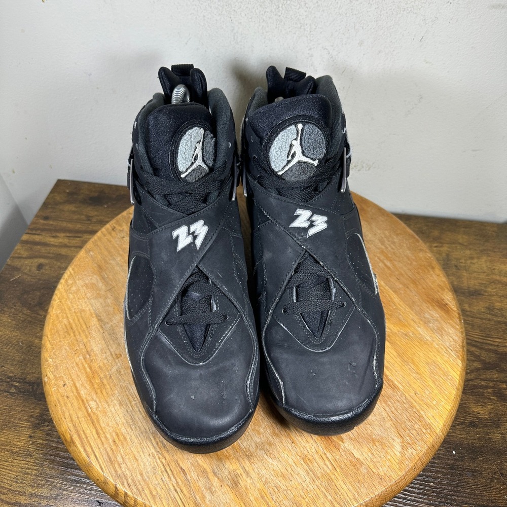 Air Jordan 8 VIII Retro Black Metallic Silver Men's Shoes Size 8.5 305381-003 - Picture 8 of 8
